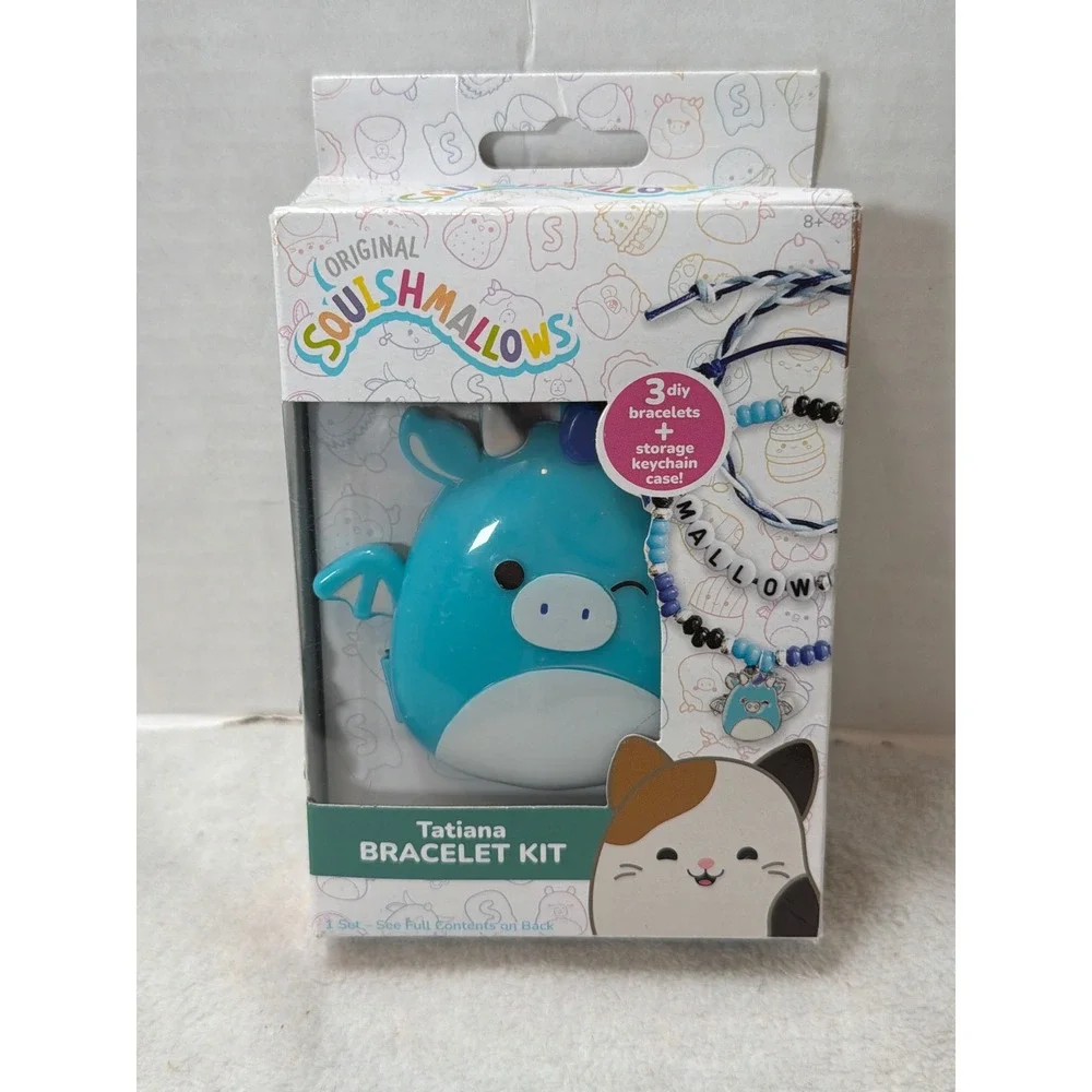 NEW‎ Squishmallows Bracelet Kit OS Blue Tatiana Dragon DIY Jewelry Set